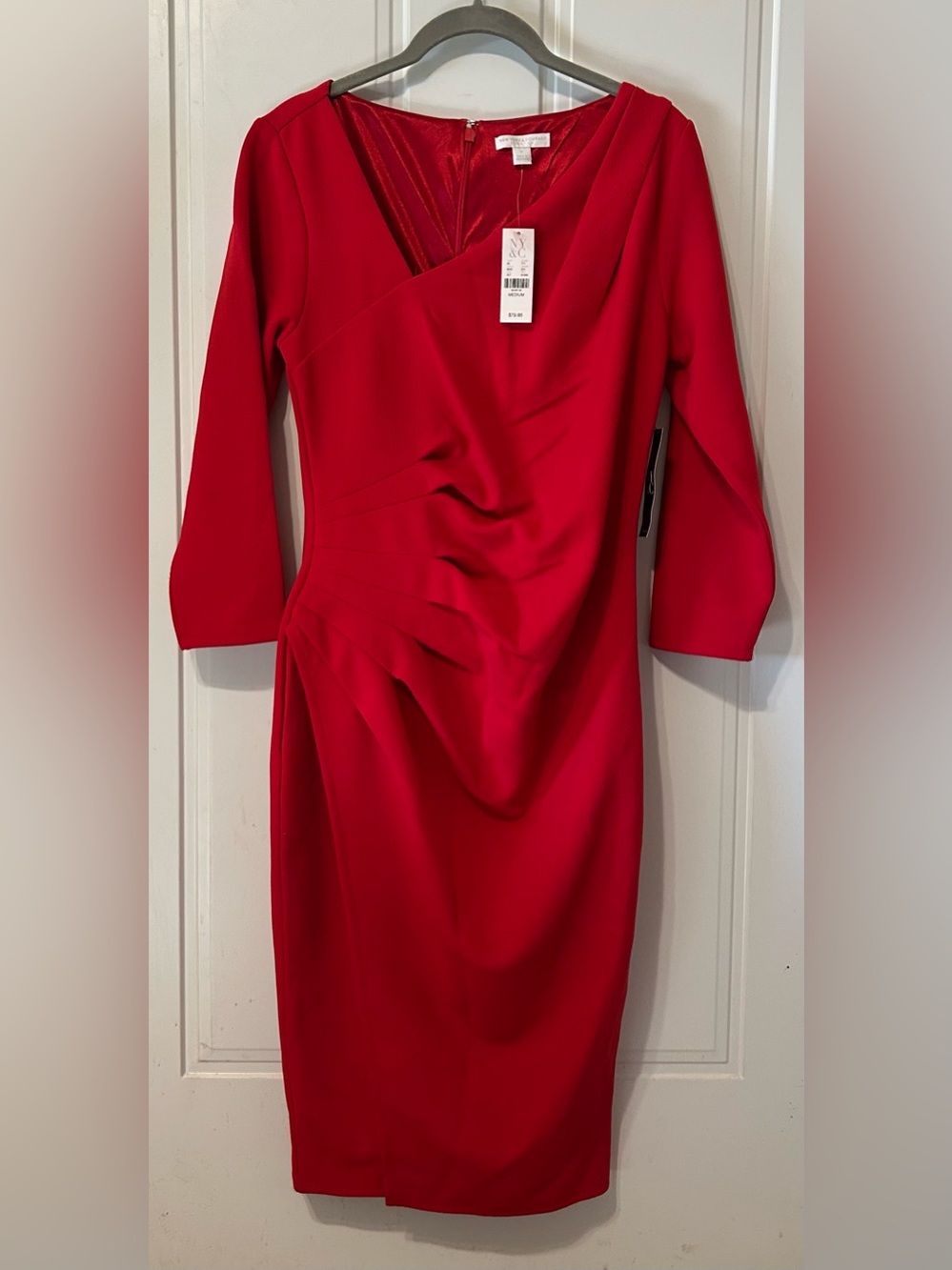 New York & Company Stretch Women's Red Dress- M